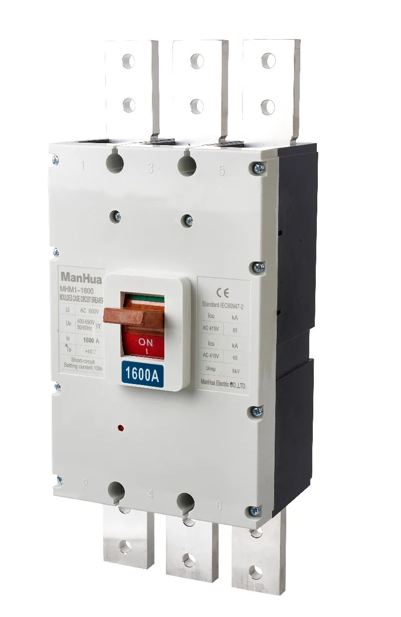 Dreiphasiger automatischer Schalter mit thermischer Freigabe M1-1600 1600A, konzipiert für den Einsatz in elektrischen Schaltkreisen