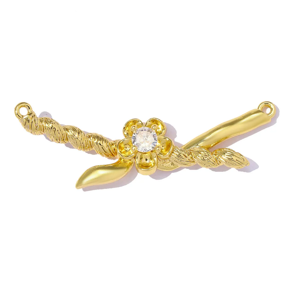3pcs/Lot Wholesale Luxury Copper Zircon Heart Wing Connector Necklace Pendants Flower Tassels DIY Charms Woman Lobster Jewelry