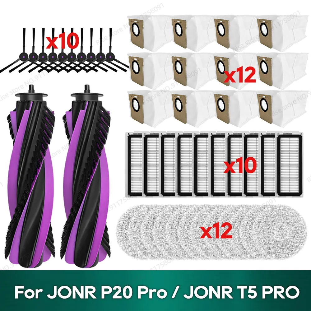 Kompatibel für JONR P20 Pro / JONR T5 PRO Zubehör Hauptseitenbürste Staubbeutel Mopptuch Ersatzteile
