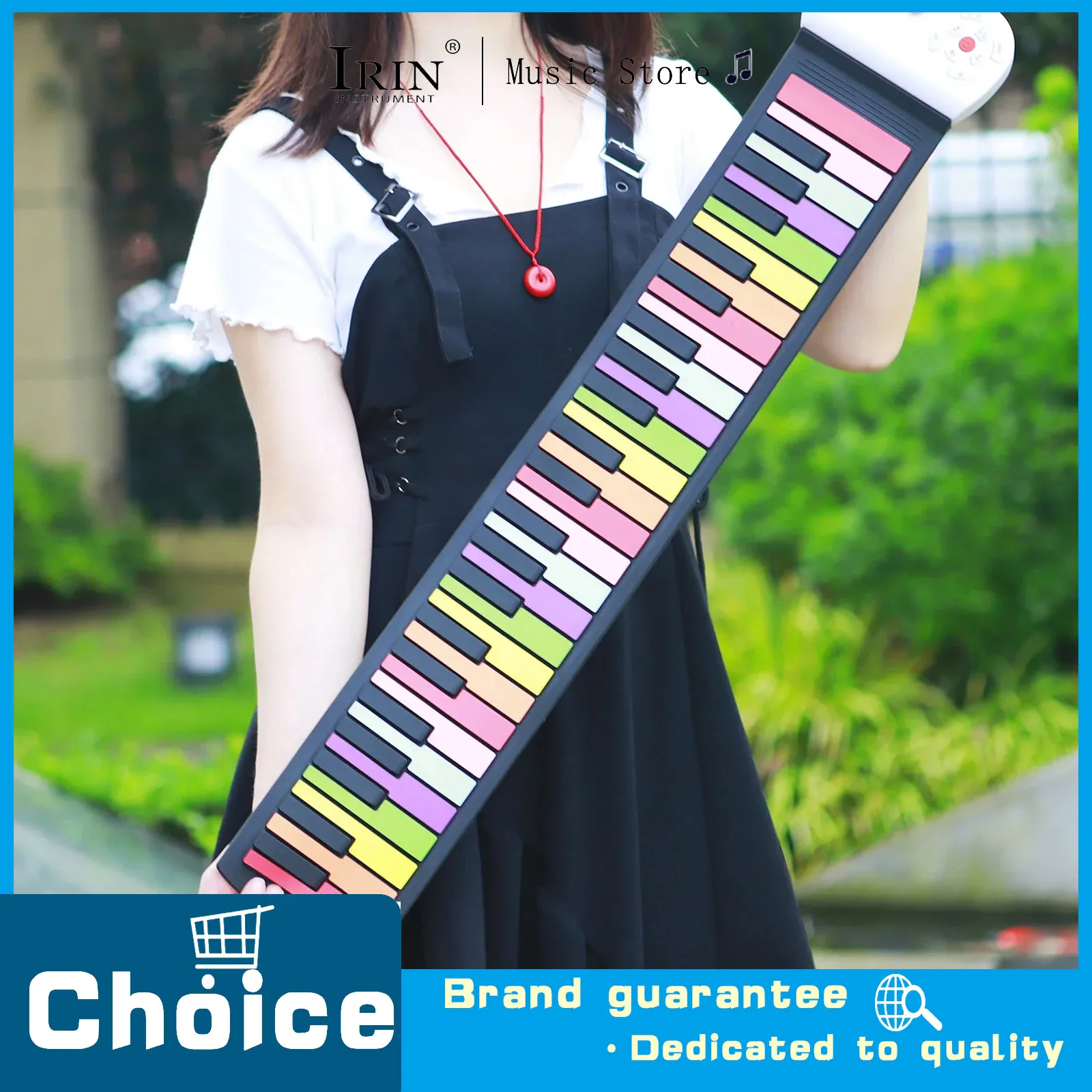49-Key Hand Roll Piano Silicone Portable Foldable Electronic Piano Beginner Keyboard Instruments Music Enlightenment Education