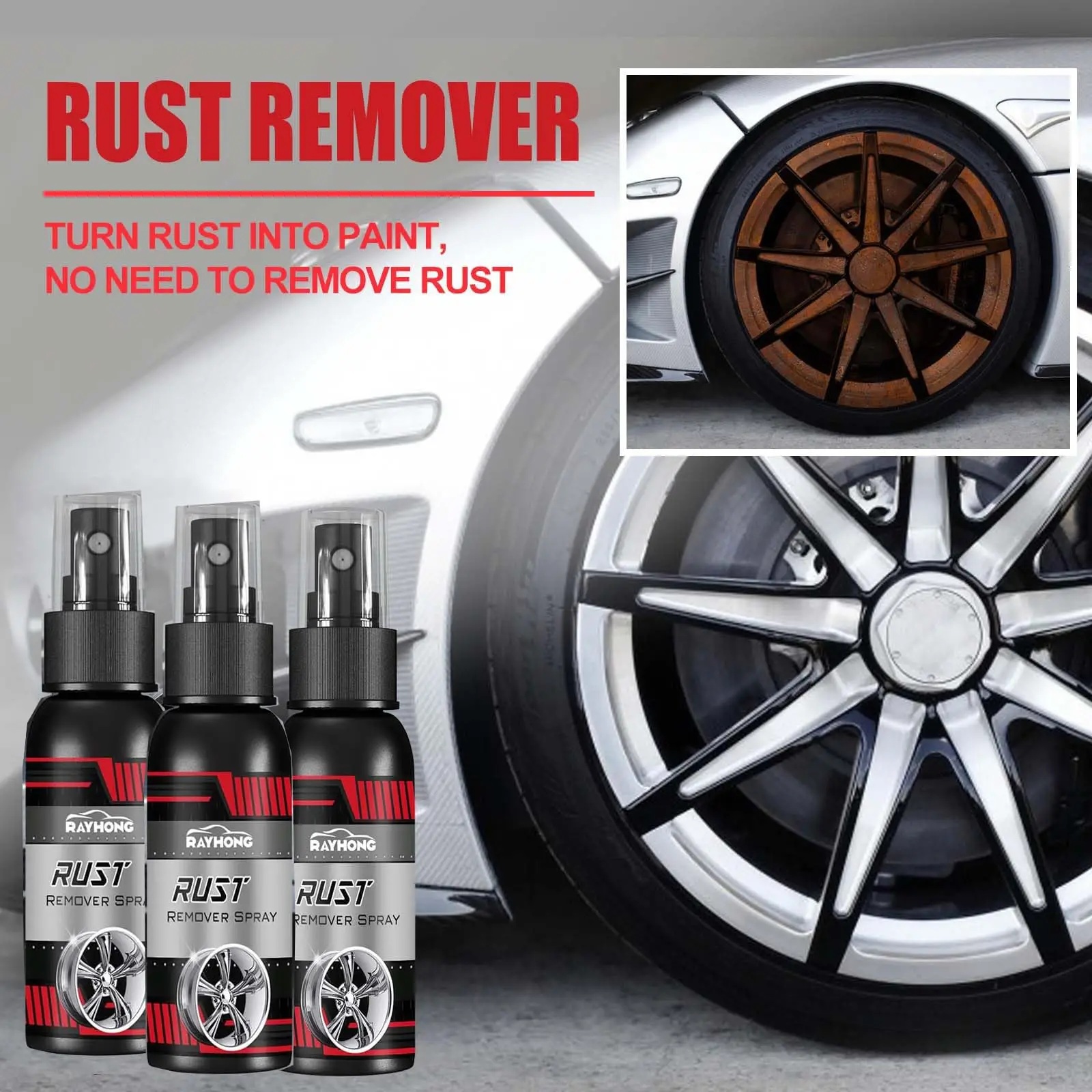 Car Metal Rust Remover Rust Inhibitor Derusting Spray Multipurpose Home Car Hub Anti-Rust Iron Power Cleaning Car Maintenance