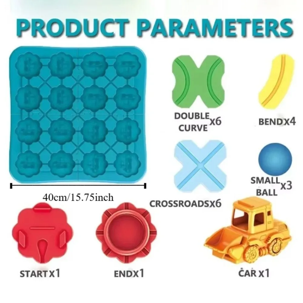 Jogos de construtor de estrada lógico de plástico montessori quebra-cabeça interativo carro pista brinquedo colorido pensamento brinquedos