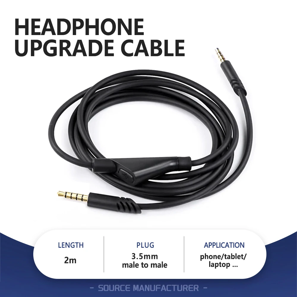 

3.5MM Replacement Audio Cable for Logitech Astro A10 A30 A40 A40TR Headphone Accessories Extension Cord with Mute Volume Control