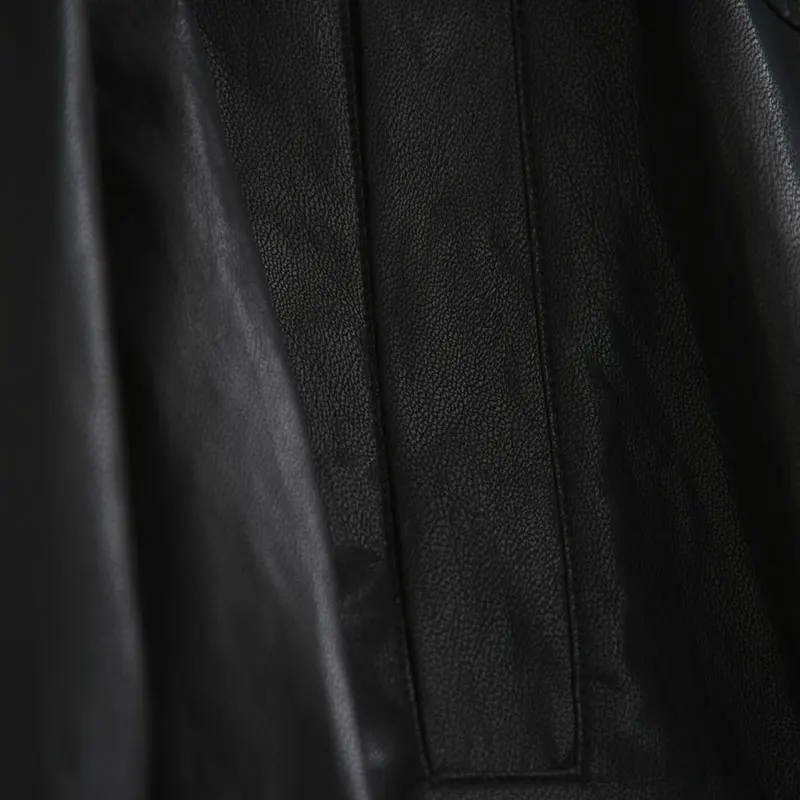 Doce e legal sle couro jaet sve design casual solto ajuste feminino casaco ort outono nova chegada design fiel