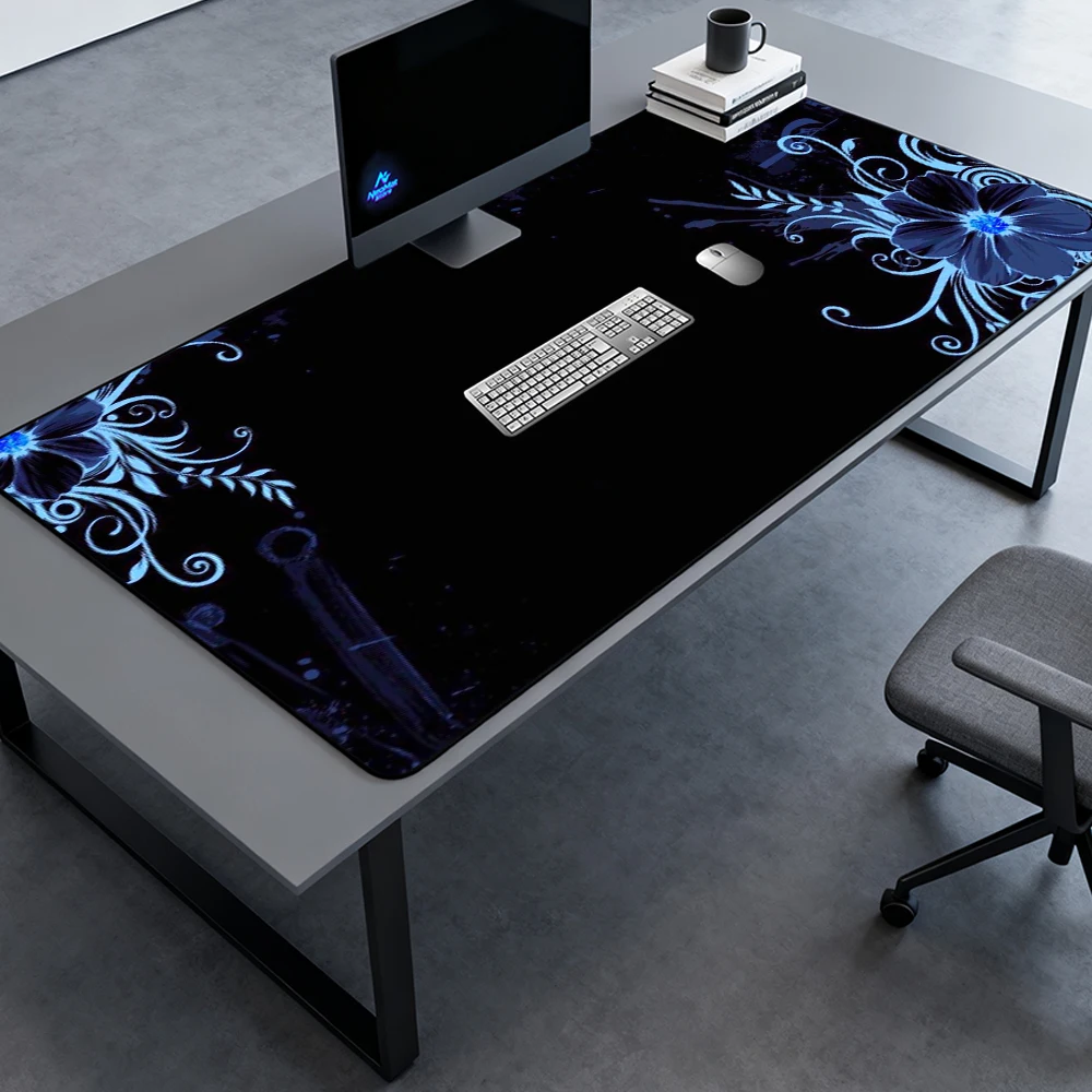 Floral Desk Mat 1400x600mm Gothic Nonslip Extra Large Mouse Pad Keyboard Dark Gaming Setup 120x60cm Rubber Mat Mousepad Gamer