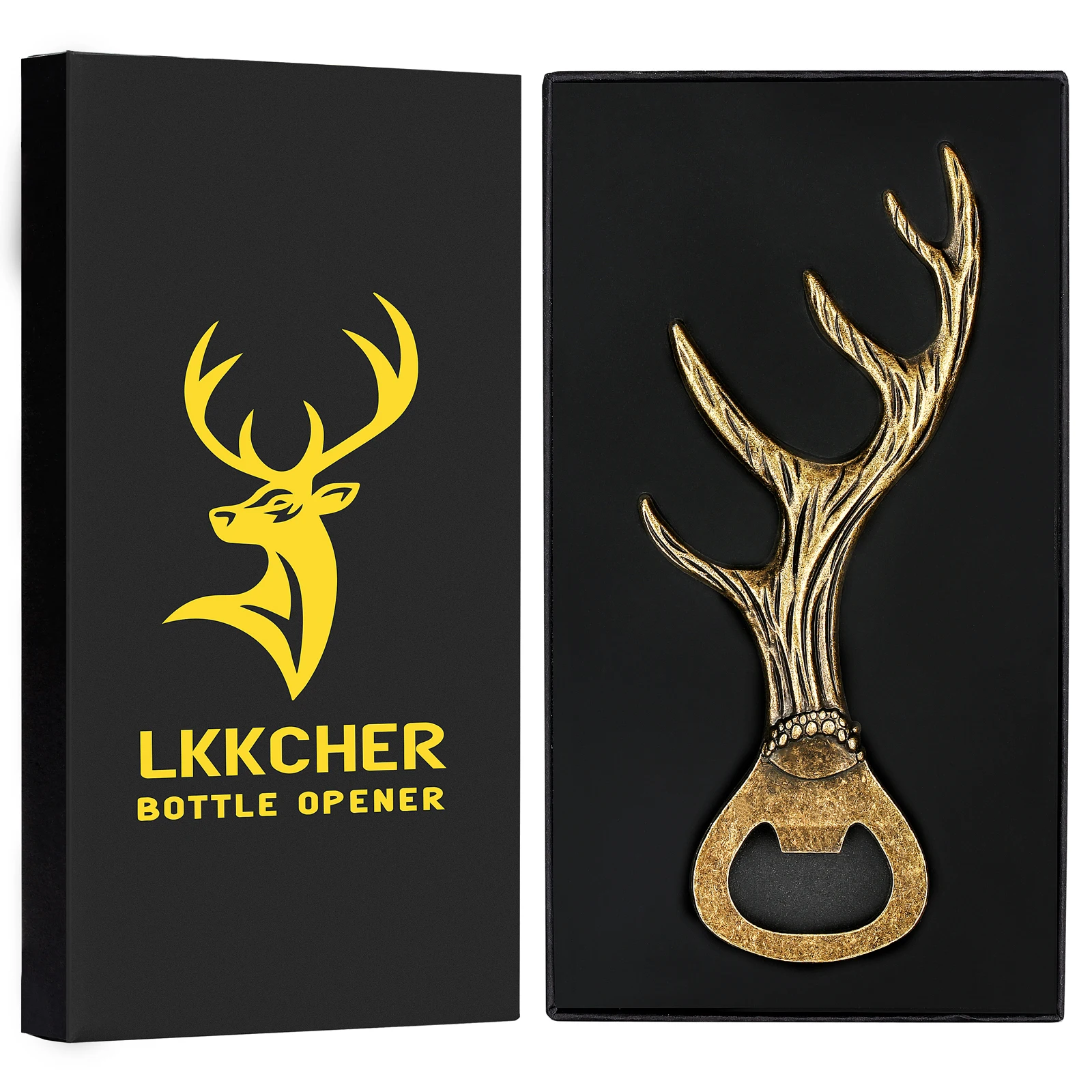 

Antler Shape Cool Beer Opener Tool Birthday Luxury Gifts for Men Alloy Bronze Original Bottle Opener Corkscrew Ouvre Bouteille