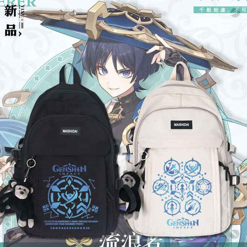 

Anime GS Impact Game Merchandise Collaboration Casual Travel Backpack Fashion Wanderer Kabukimono Student Unisex Laptop Bag