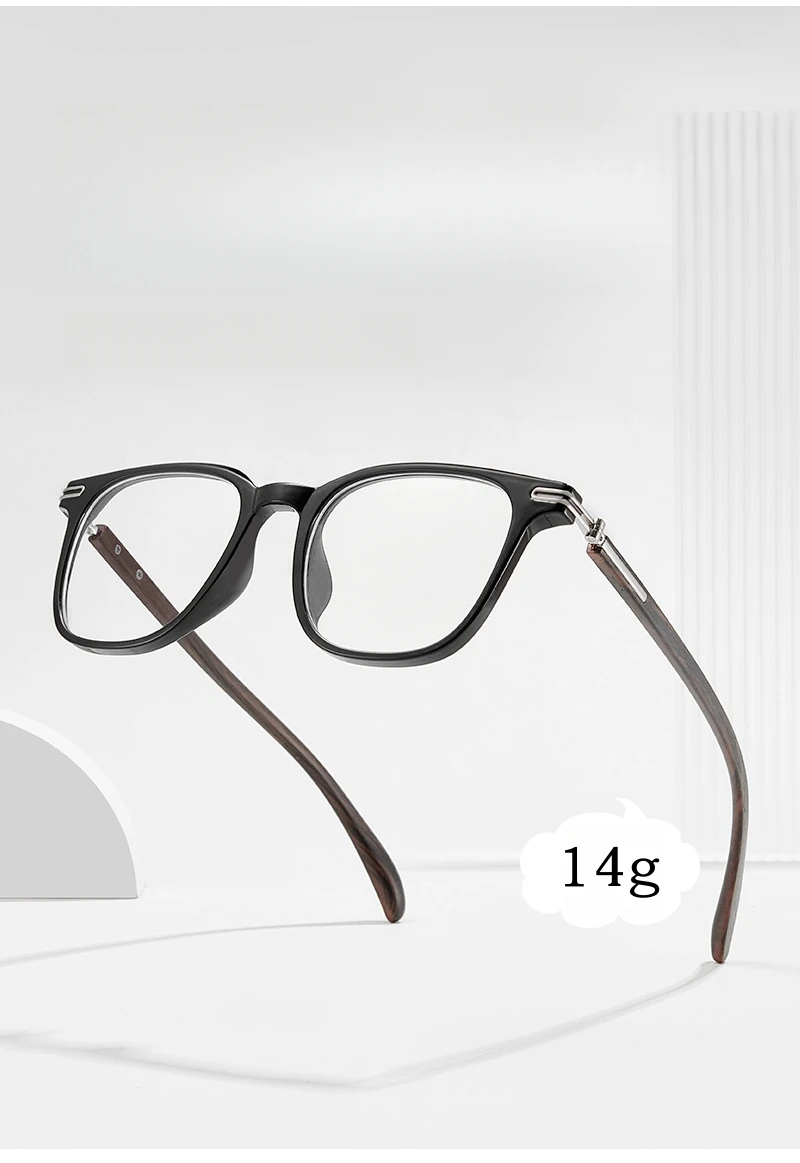 Yimaruili ultraleichte Mode tr90 Holzmaserung Brillen Frauen kleine Gesichter quadratische optische Rezept Herren Brillen Rahmen 21009 – Detail 8