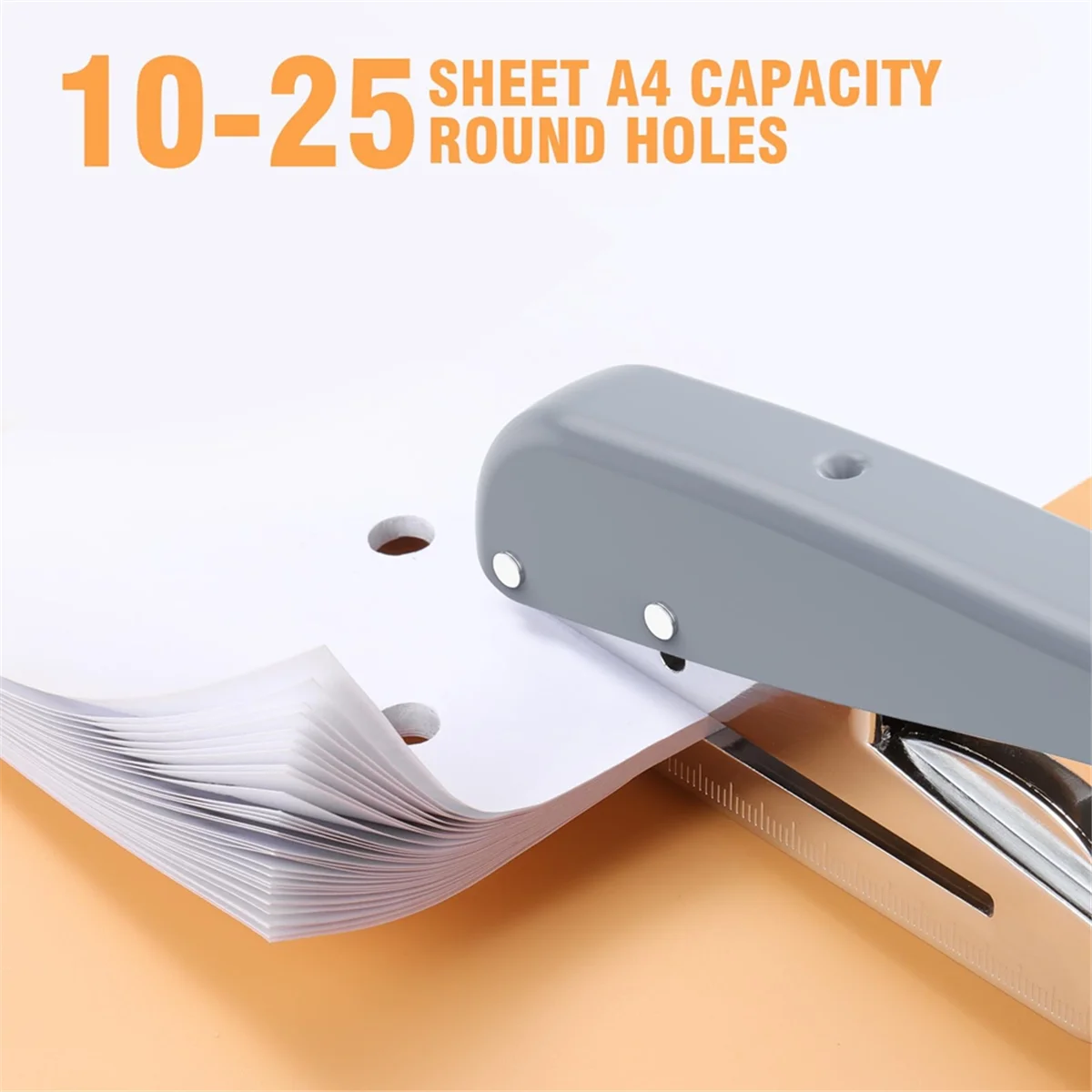 Heavy Duty Single Hole Punch,Hole Puncher 25 Sheets Capacity Paper Punch for Paper ID PVC Cards Scrapbook 6MMJAS