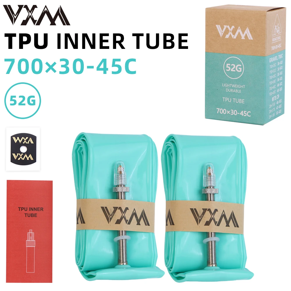 AliExpress VXM 2Pcs Ultralight Bike TPU Inner Tube 700X30/32/35/38/40/45C Road Bicycle TPU Material Tire 45mm/65mm Length Zinc Alloy Nozzle Ro