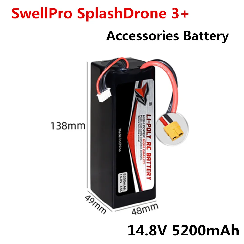 

SwellPro SplashDrone 3+ Battery 14.8V 5200mAh XH-5P XT60 plug SwellPro SplashDrone 3 Parts Battery