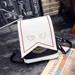 Women Backpack Embroidery Wings Anime Card Captor Sakura Cute Backpack Cardcaptor Sakura Printing School Bags Lolita Backpack