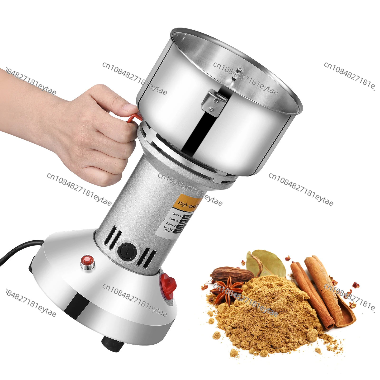 For Electric Herb Grain Grinder, High Speed Spice Grinder, Coffee Mill Flour Nuts Seeds Powder Machine 500g 28000