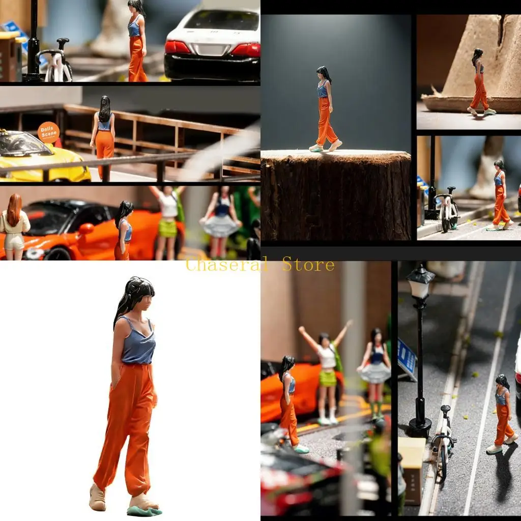 

E7CE Resin Miniature Girl Model In Bright Dress Perfect For Small Home Additions
