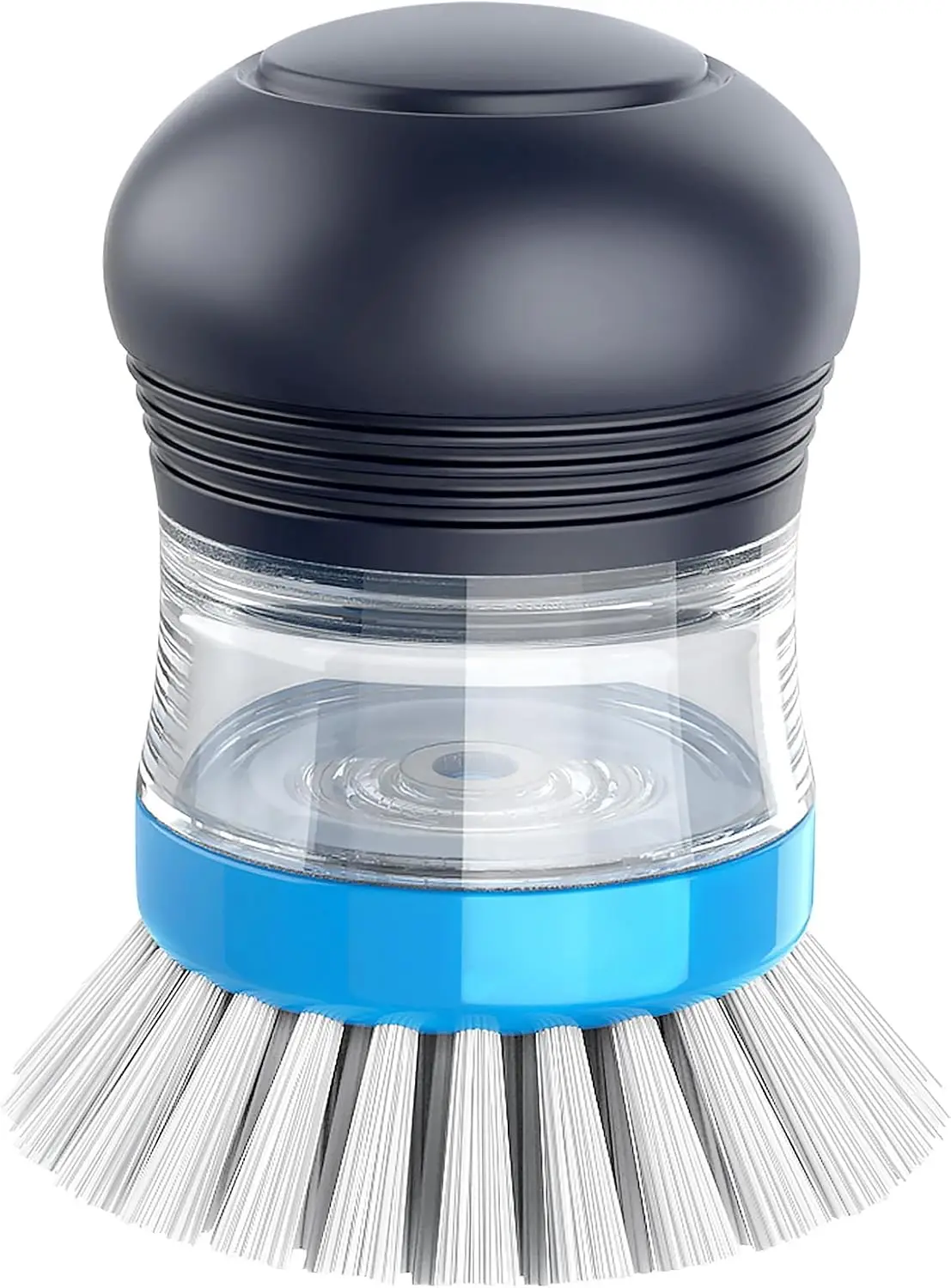 

Soap Dispensing Palm Brush for Dish Pot Pan Sink Cleaning, Ergonomic Kitchen Brush with Non-Scratch Nylon Bristles, Easy Refill