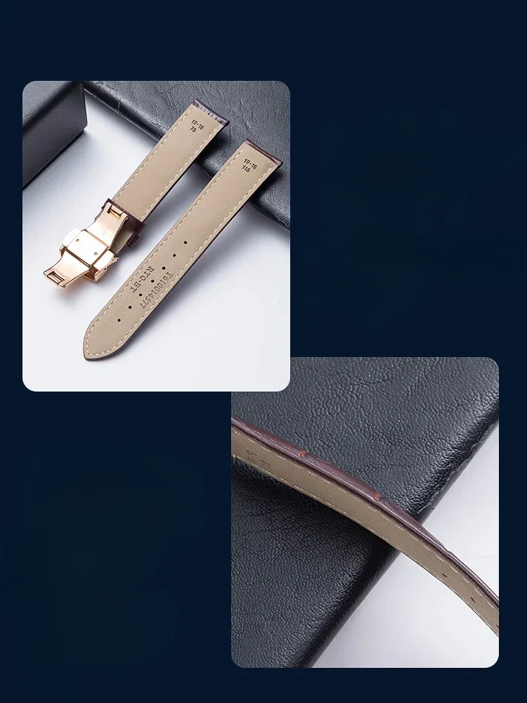 For Tissot Genuine Leather 20 21 22 18 19mm Duruer Couturier Watch Strap 1853 Le Locle Butterfly Buckle Junya Watchband