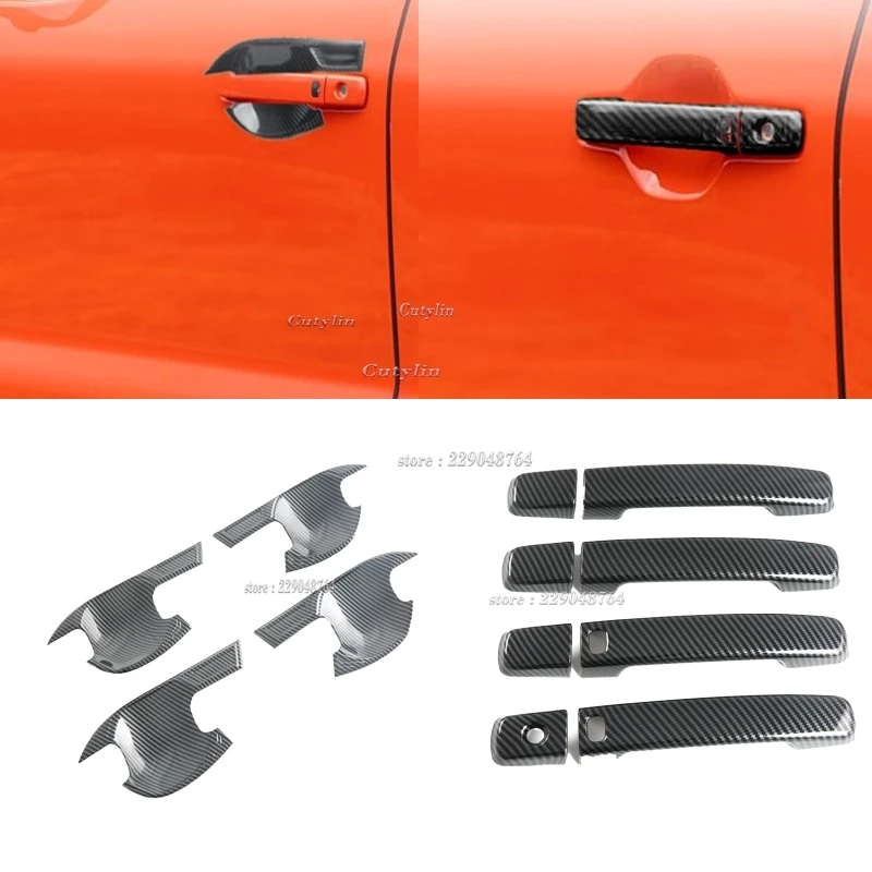 For Nissan Frontier 2022-2024 2025 Car Accessories ABS Carbon Fiber Door Handle Cover Frame Sticker Exterior Trim