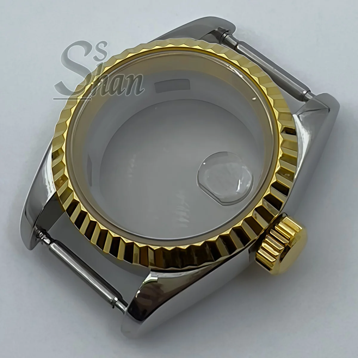 

26mm stainless steel case grooved bezel and sapphire glass are suitable for replacing parts of the NH05 NH06 movement wristwatch