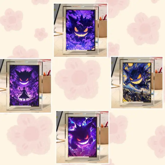 

Pokemon Poster Acrylic Display Card Brick Photo Frame High Transparency Including Photo Dim Smile Gengar