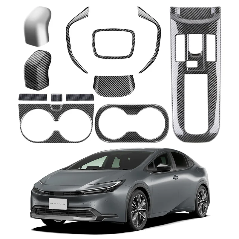 

Подходит для Toyota Prius60 Series 2023, руль, рама переключения передач, центральная консоль, отделка рамы чашки для воды, интерьер.
