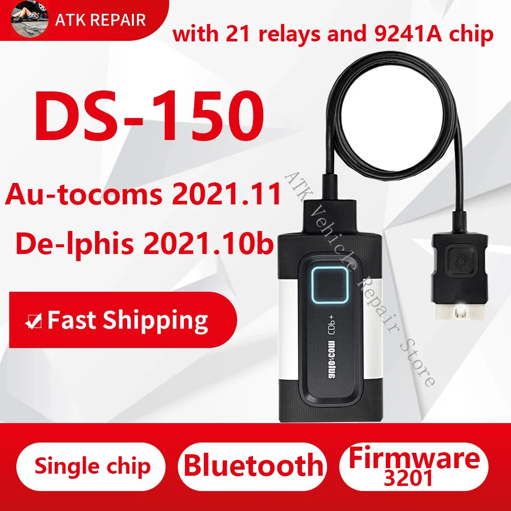 DS-150 Single chip with 21 relays 9241A chip Auto Com 2021.11 with keygen Top Truck Diagnostic tool Support a lot of B-M-W Cars