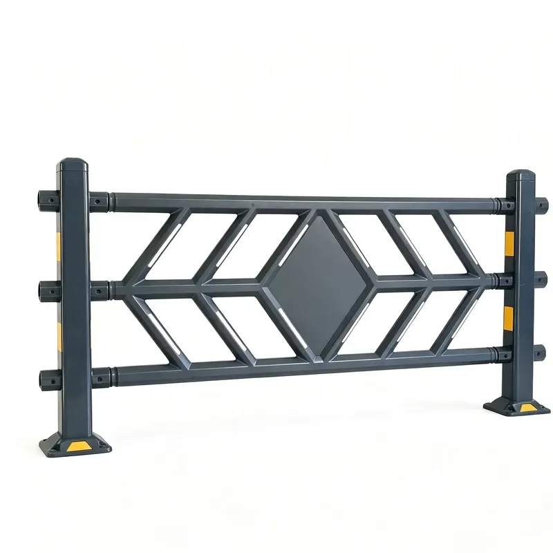Plastic Road Safety Barrier Traffic Guardrail With Reflective Strips Road Isolation Guard Fence for City Street