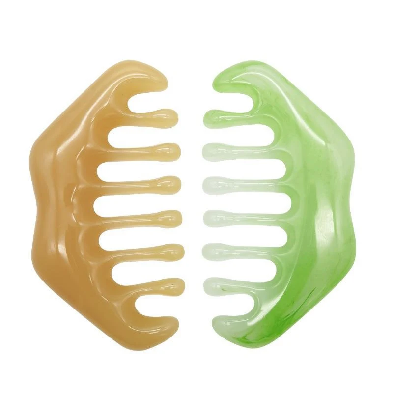 Natural Stone Gua Sha Massage Comb Head Body Scraping Reflexology Blood Scraping Hair Comb Scalp Care SPA