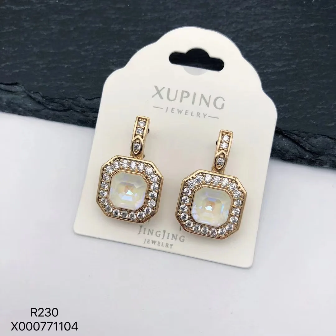 Xuping Jewelry New Arrival Luxury Women Crystal Earring with Gold Plated Valentine\'s Day gift