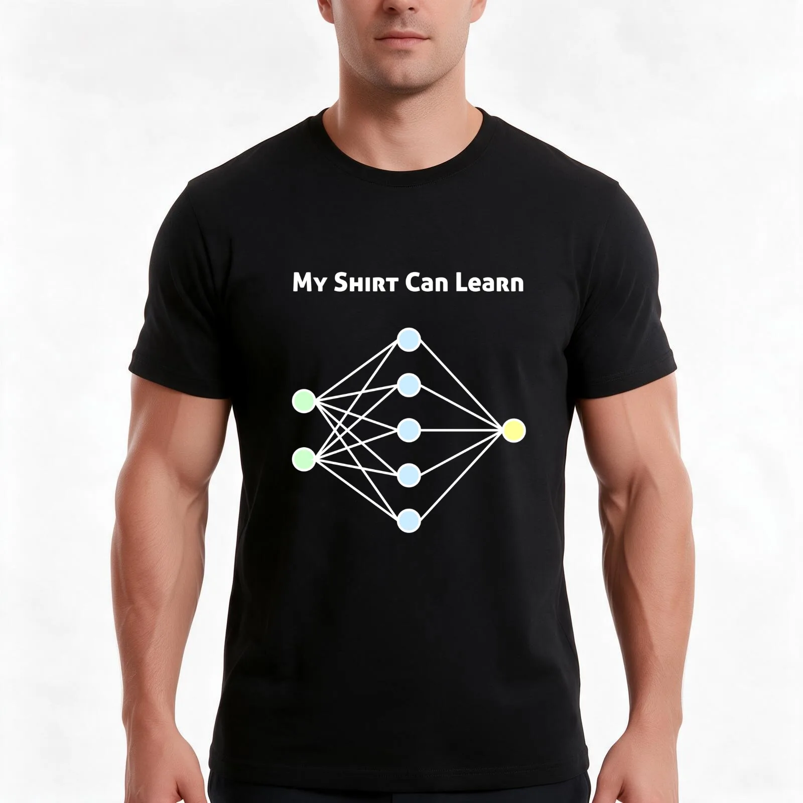 Neural Network Machine Learning T-Shirt, Summer Casual Cotton Tee, Oversized Streetwear Tops, Vintage Graphic Print, 100% Cotton
