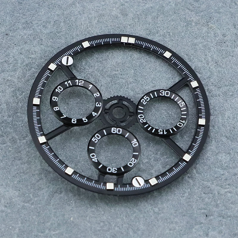 SEAGIS 28.5mm Skeleton Dial for 4130/4802 Movement Suitable for 38.0mm Carbon Fiber Case Blue Luminous