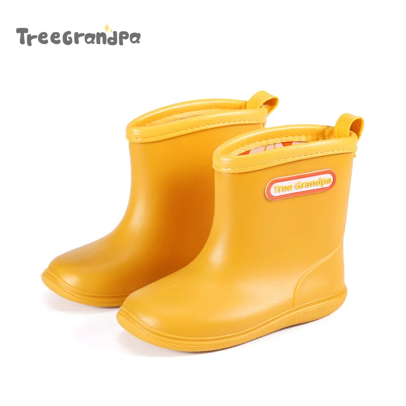 Kids Boy rubber Rain Boots Girls Boys children Ankle Rainboots Waterproof shoes Round toe Water Shoes soft Rubber Shoes