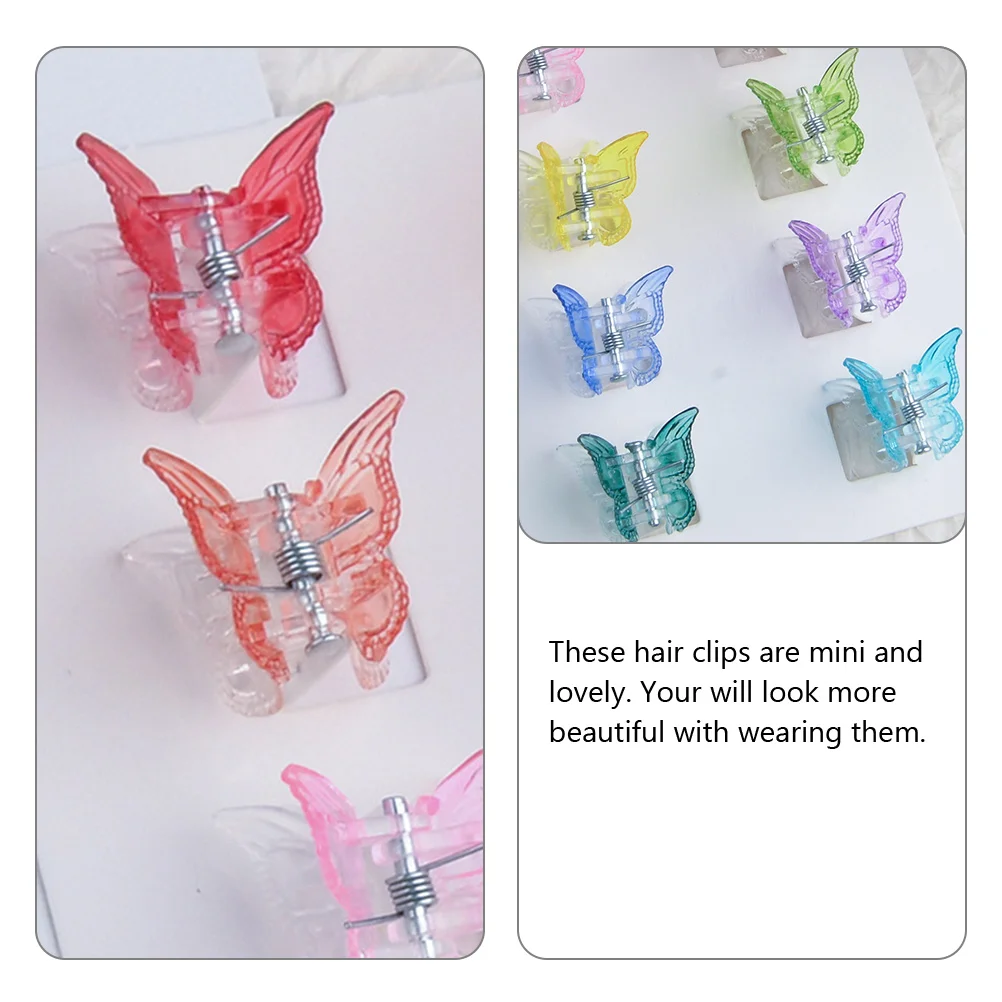

50pcs Butterfly Hair Clips Mini Claw Clips Girls Small Butterflies Design Durable Styling Accessories Kids Party Daily Wear