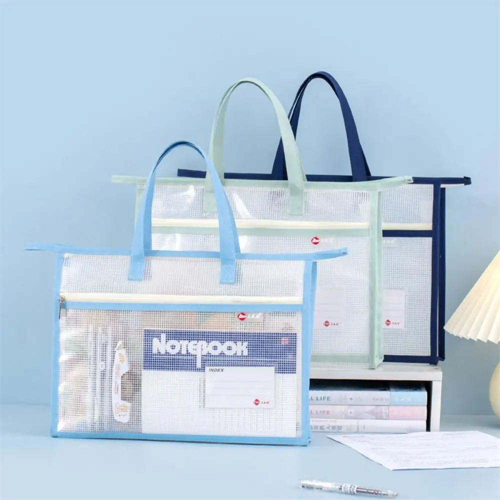 Clear A3/A4 File Storage Bag Multi-layer Waterproof Zipper Pouch Bag Thickened with Handle Data Document Bag File Holder