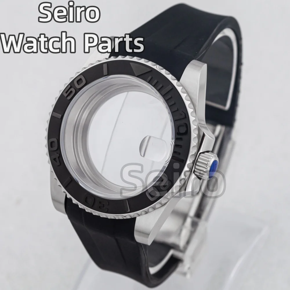 ل YACHT-MASTER 40 مللي متر ساعة حافظة المطاط حزام الياقوت الزجاج ل SUB GMT NH34 NH35 NH36 حركة 28.5 مللي متر الهاتفي الرجال مقاوم للماء #1