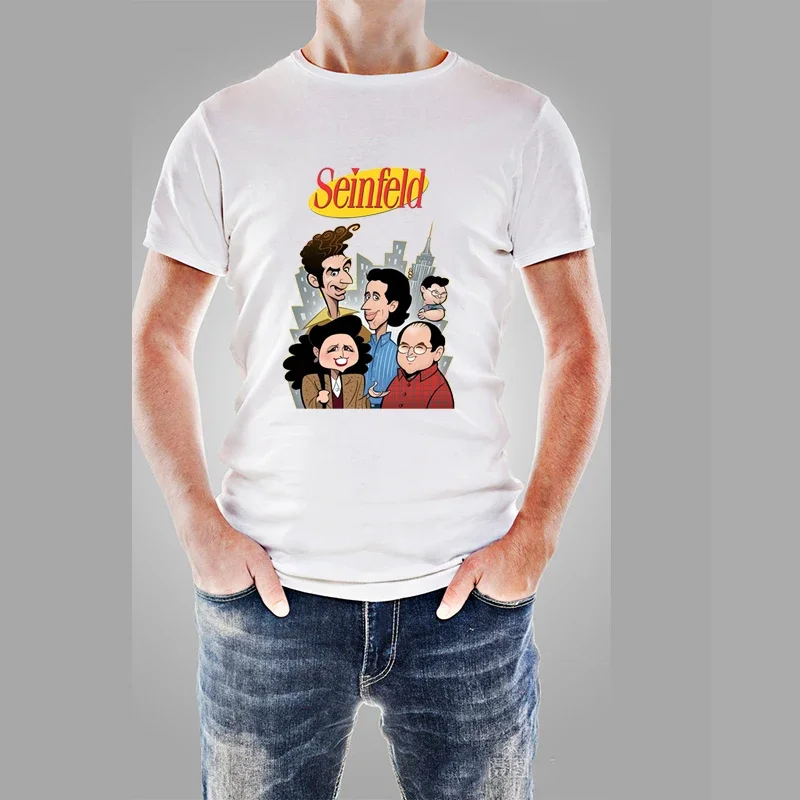 Seinfeld Caricature Tshirt Cartoon Kramer Costanza Elaine Jerry Tees  Women Men Summer  Short-sleev Casual Camisetas javascript: