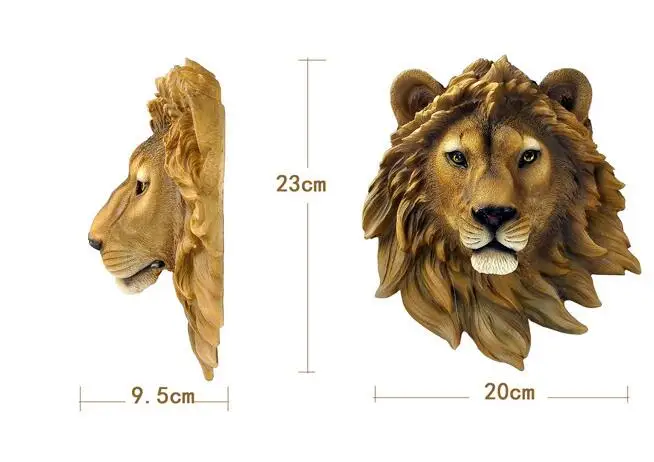 

$ LION, TIGER, BEAR, WOLF, LEOPARD HEAD SCULPTURE STATUE WALL MURAL ANIMAL SIMULATION RESIN LANGTOU ROOM DECOR MODEL DECORATION