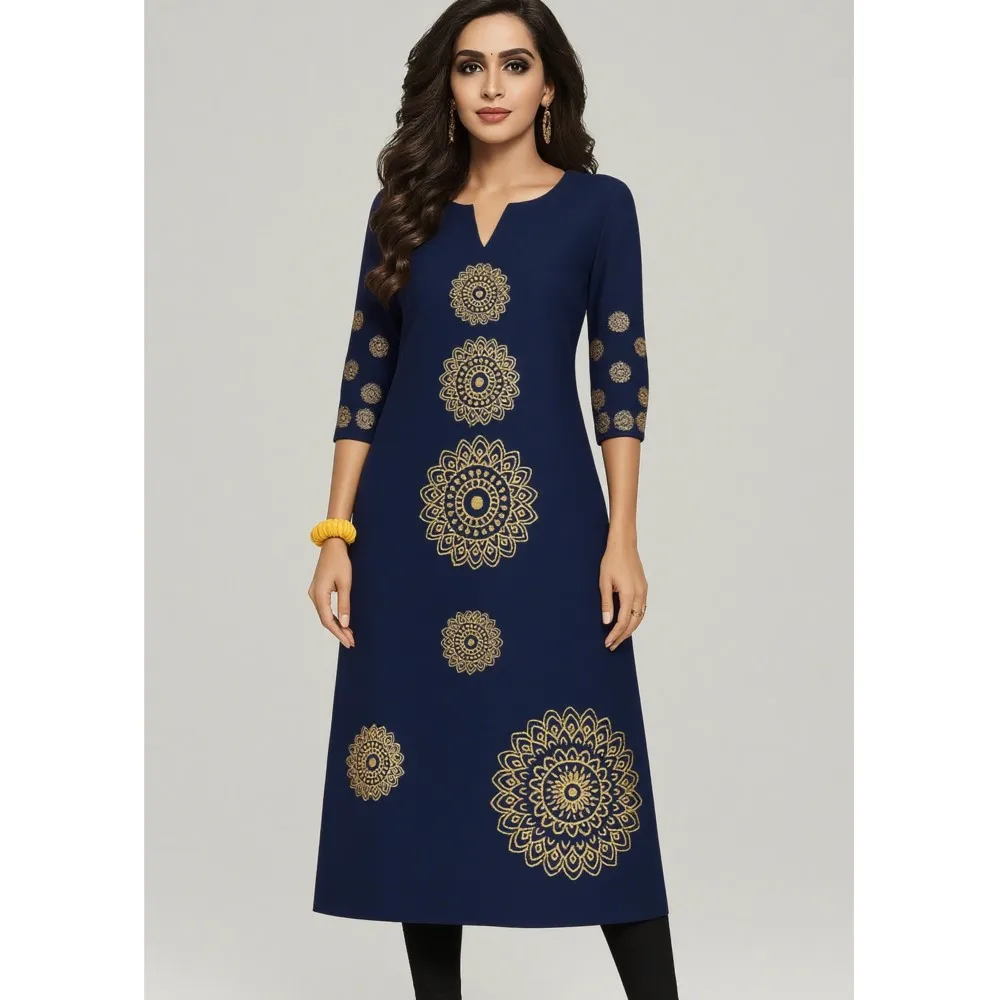 فستان كورت نسائي عصري وأنيق بأكمام طويلة وأنبوب مستقيم كاجوال برقبة دائرية ونمط رداء تقليدي أرابي #1