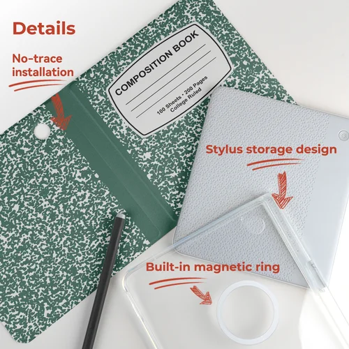 Imagen 2 del producto Funda magnética desmontable Twosheep para Kobo Libra y Kobo Libra 2 con ranura para lápiz y parte trasera transparente