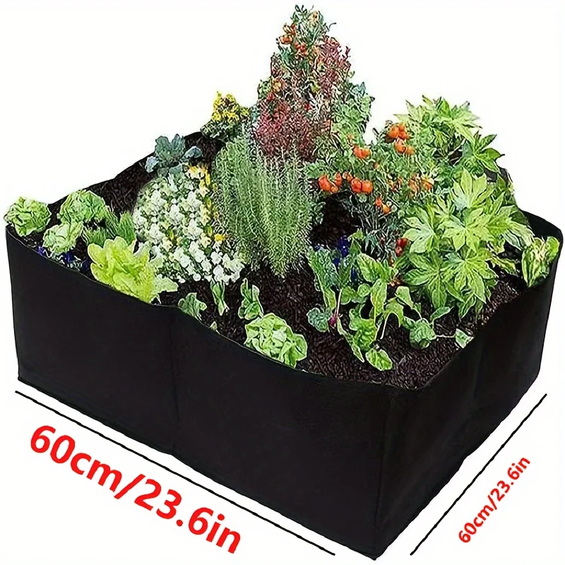 Felt Grow Bag Garden Raised Planting Bed Rectangle Plant Nursery Pot Portable Flower Vegetable Tomato Potato Planters Container