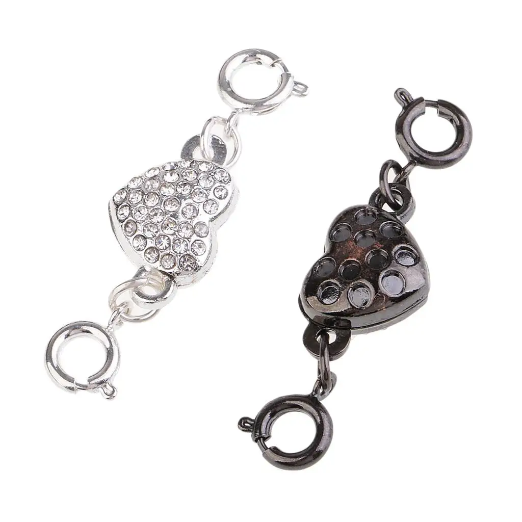 

2 комплекта ювелирных изделий, ожерелья, браслета, стразов, застежки в форме сердца, фурнитура «сделай сам»