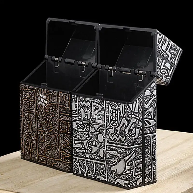 Creative Vintage Egyptian Pattern Coarse Cigarette Case Push To Open Cigarette Case For 20pcs Cigarettes Anti Pressure