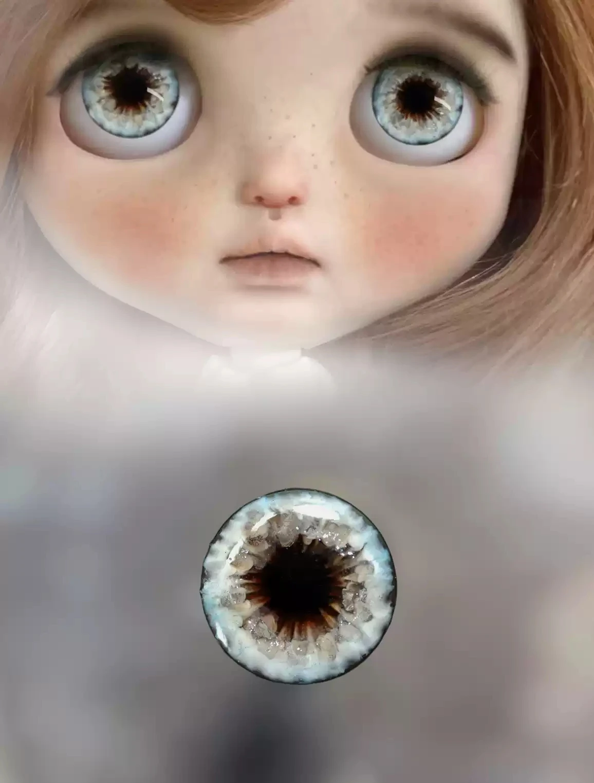 

Dula Handmade Three-dimensional glue hand engraving Snow melts Magnetism Eyepiece Eye Chips Blythe Bjd Doll Accessories