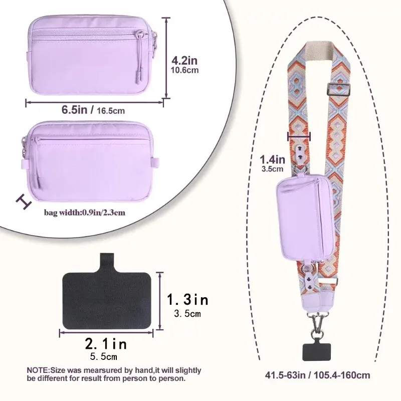 Solid Color Trend Caramel Brown Crossbody Phone Lanyard, Phone Lanyard with Wallet RFID Blocking Detachable Wallet for Women Men