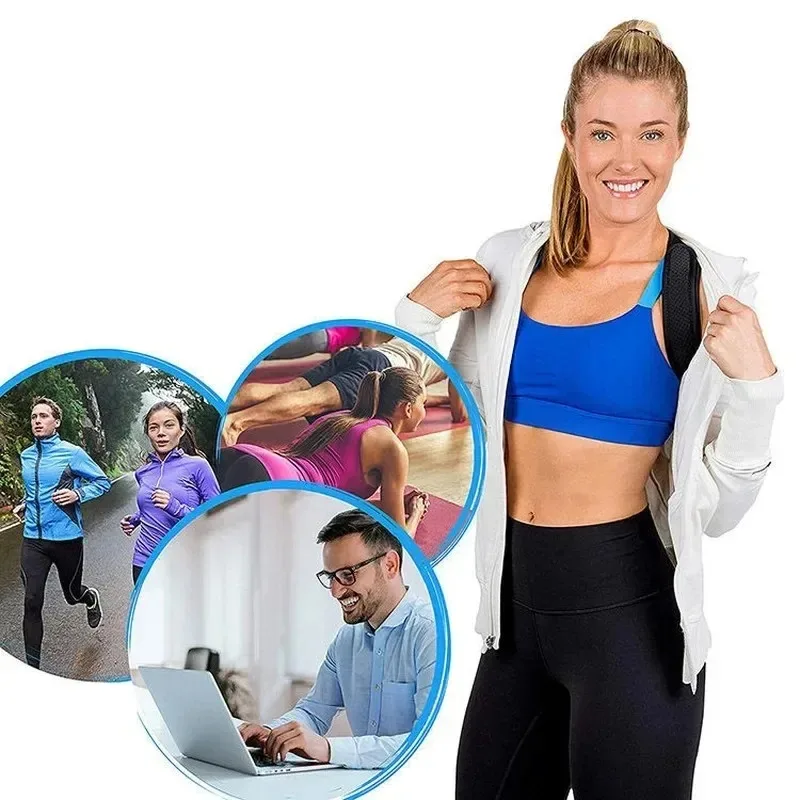 Professional Posture Corrector Neck & Back Pain, Adjustable Upper Back Brace Support Men & Women, Clavicle Shoulder Lumbar Belt - view 3