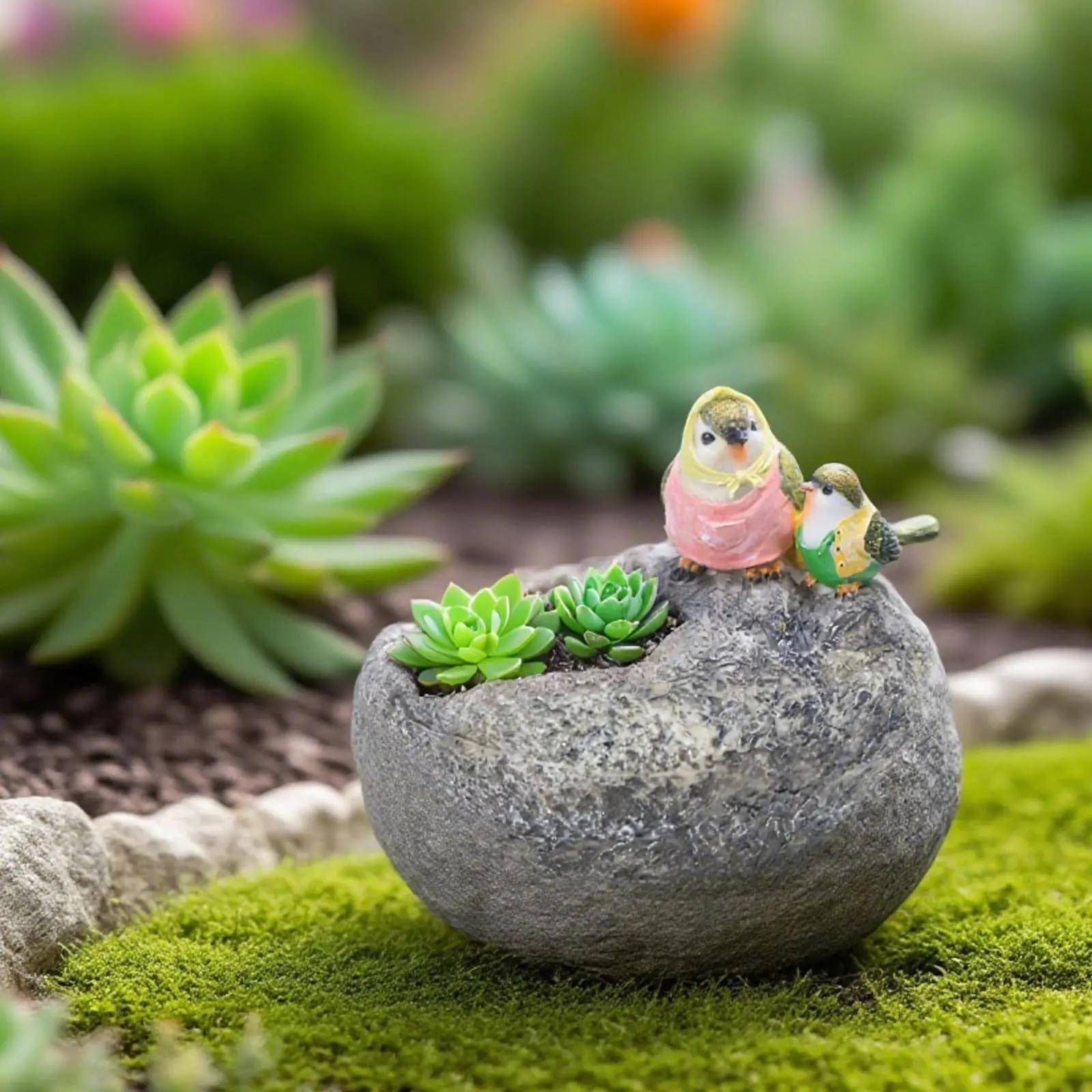 Resin Bird Planter Creature Design Bird Planter Resin Flower Pot Succulent Holder Garden Decor Weather-Resistant for Balcony
