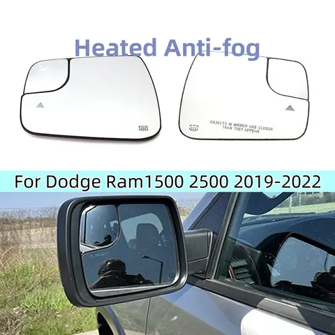 Car Front Door Side Rearview Mirror Glass Heated Blind Spot For Dodge Ram 1500 2500 2019 2020 2021 2022 68402036AA 68402095AA