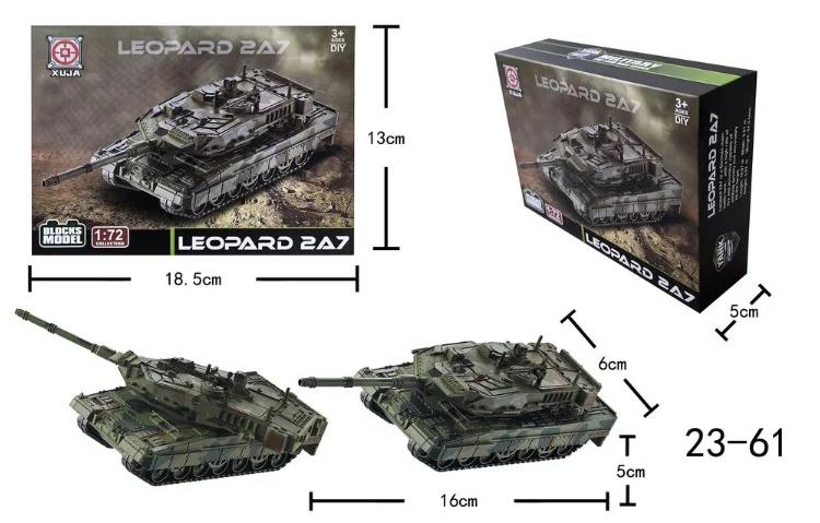 1/72 Klassisches Leopard 2 Kampfpanzer-Modell, kreative Militärserie, Bausteine, Dekoration, zusammengebautes Spielzeug für Jungen, Weihnachtsgeschenke – Detail 1