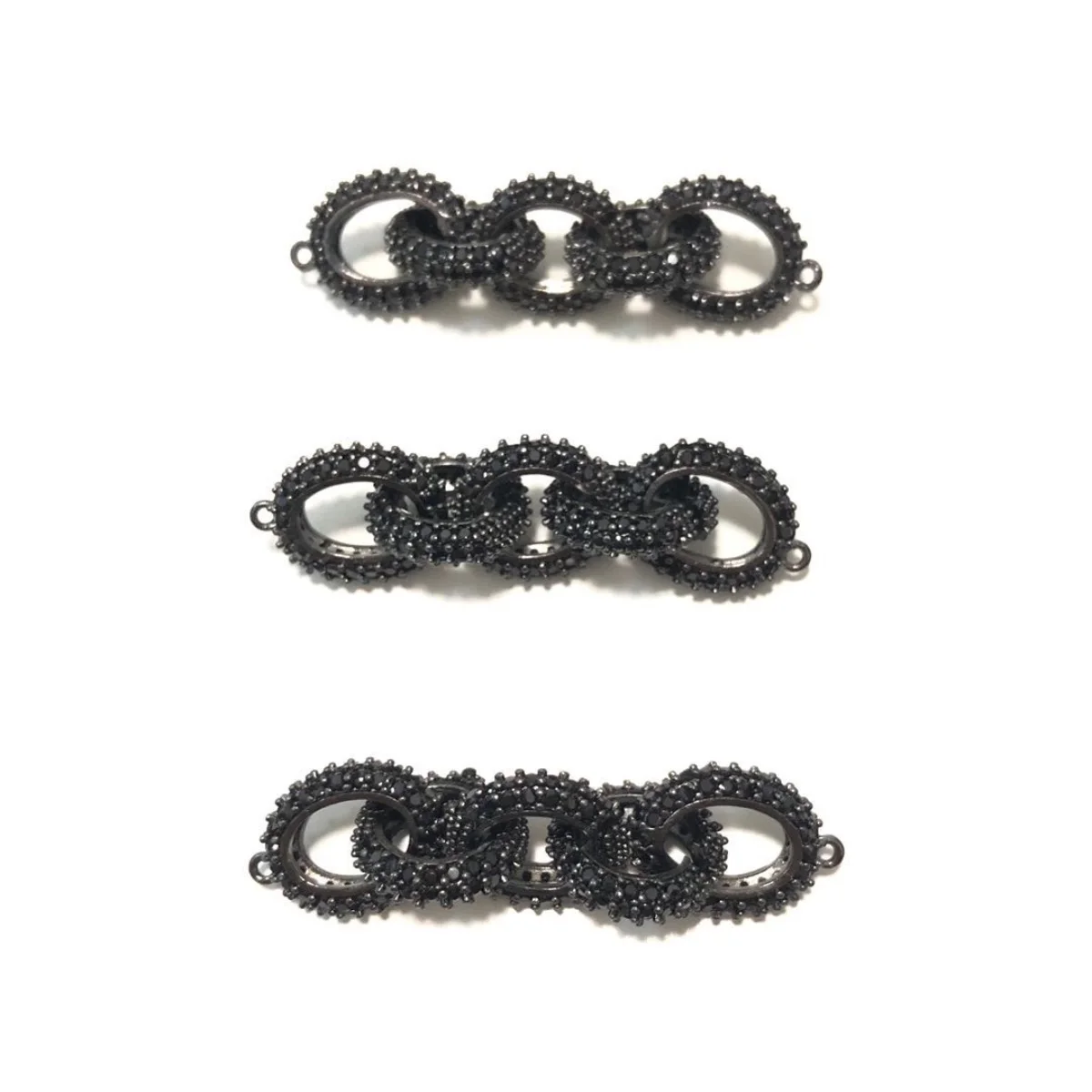 5pcs Zirconia Paved 5 Circles Connectors for Women Bracelets Necklaces Making Bling Gold-Plated Waist Jewelry Findings Wholesale