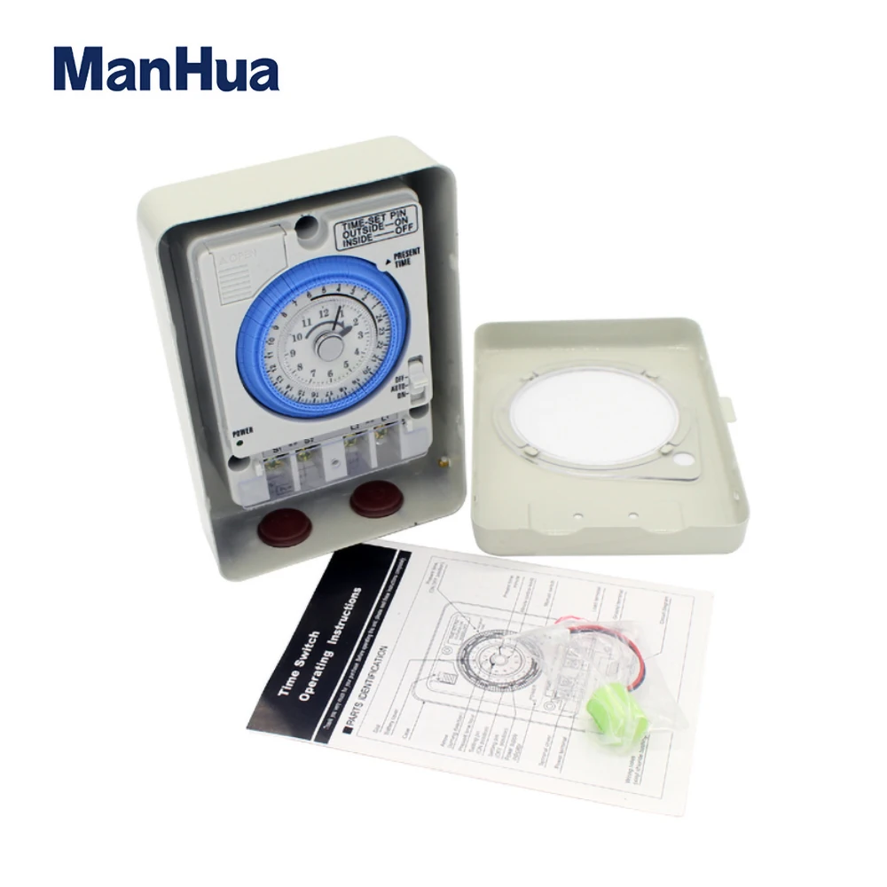 ManHua  MT388 100-240VAC 20A Work Outdoor Waterproof And Collision Proof Din Rail Mechanical Mounting Timer Switch