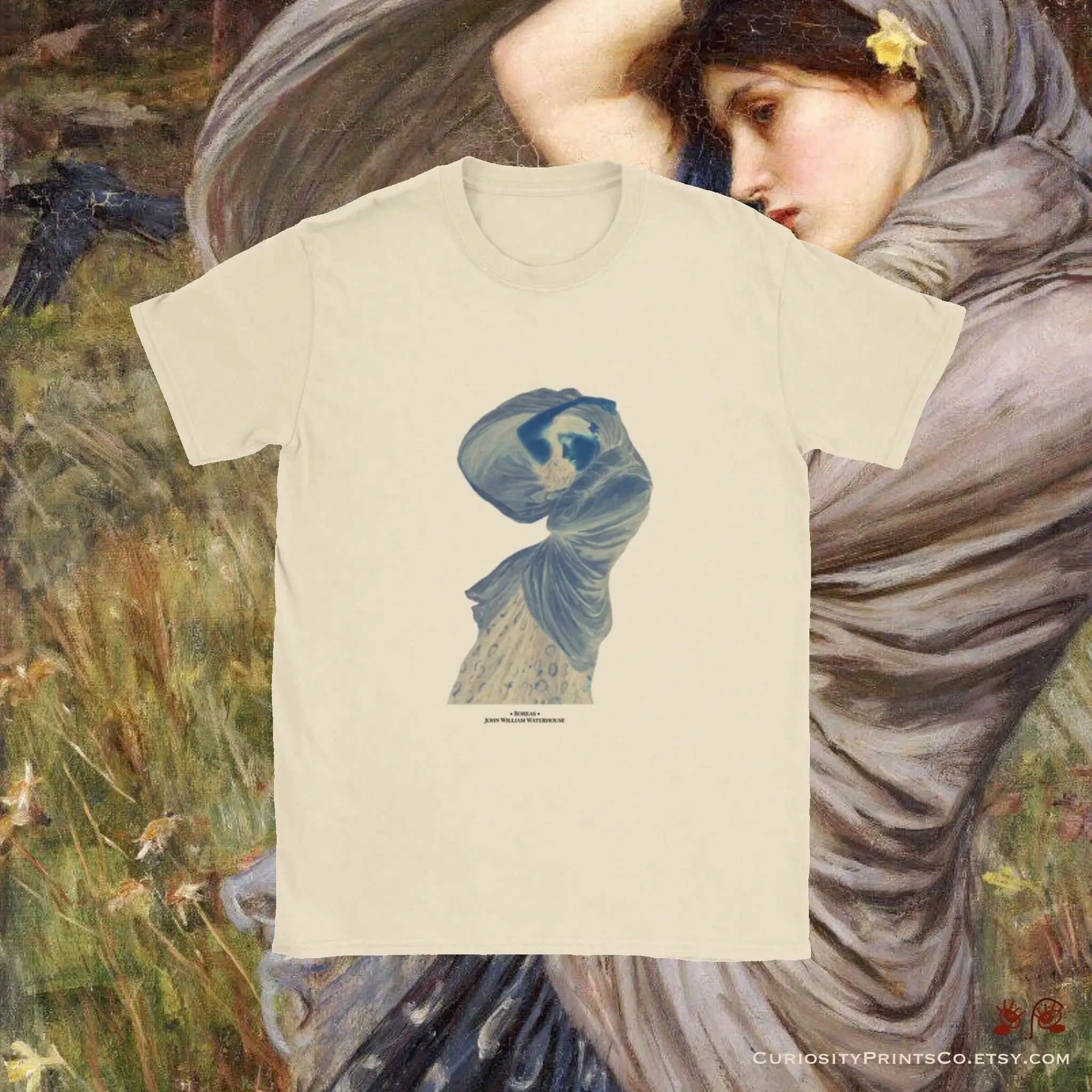 Boreas John William Waterhouse 100 Cotton Artist'S T Shirt Pre Raphaelite Renaissance Gender Neutral Vintage Art